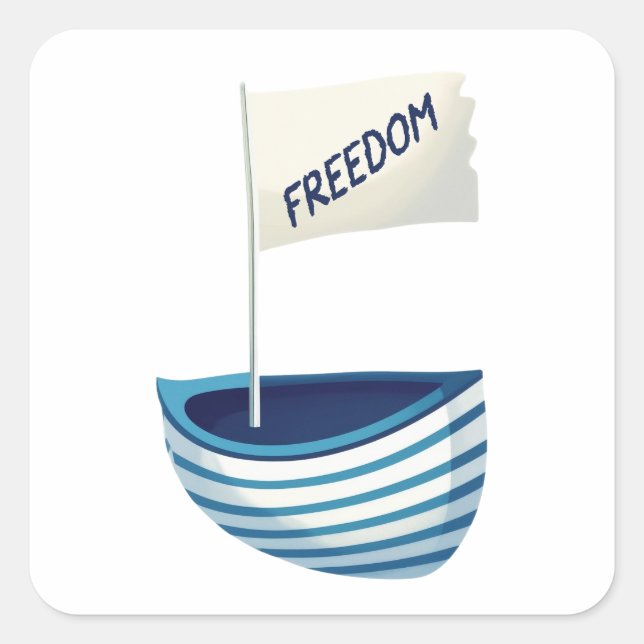 Adesivo Quadrado Barco da Liberdade Náutica (Frente)