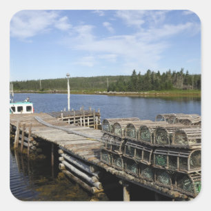Adesivo Quadrado Barco de Lagostas, Mushaboom, Nova Scotia, Canadá