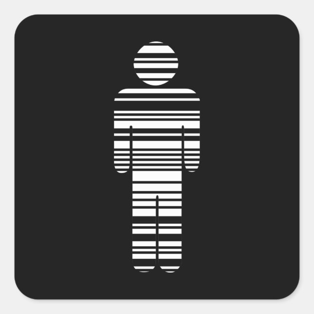 Adesivo Quadrado barcode boy (Frente)