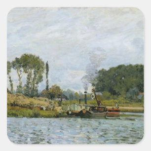 Adesivo Quadrado Barcos de Alfred Sisley   no fechamento em