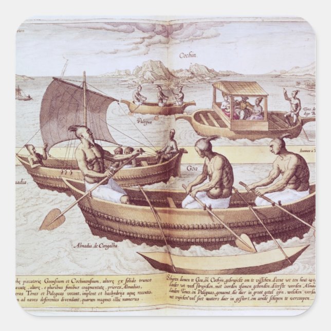 Adesivo Quadrado Barcos em Goa (Frente)