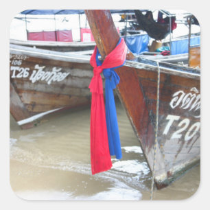 Adesivo Quadrado Barcos nas ilhas da phi da phi da praia  ,