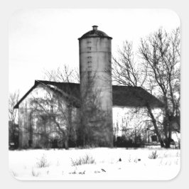 Adesivo Quadrado Barn de Refúgio de inverno