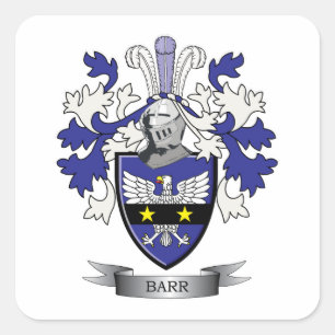 Adesivo Quadrado Barr Family Crest Casaco de Armas