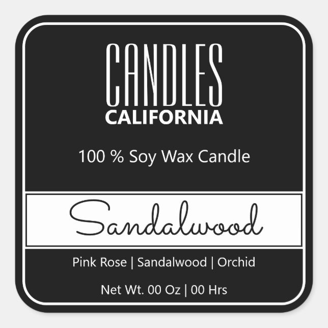 Adesivo Quadrado Barramento Quadrado Moderno Simples Velas Pretas B (Frente)