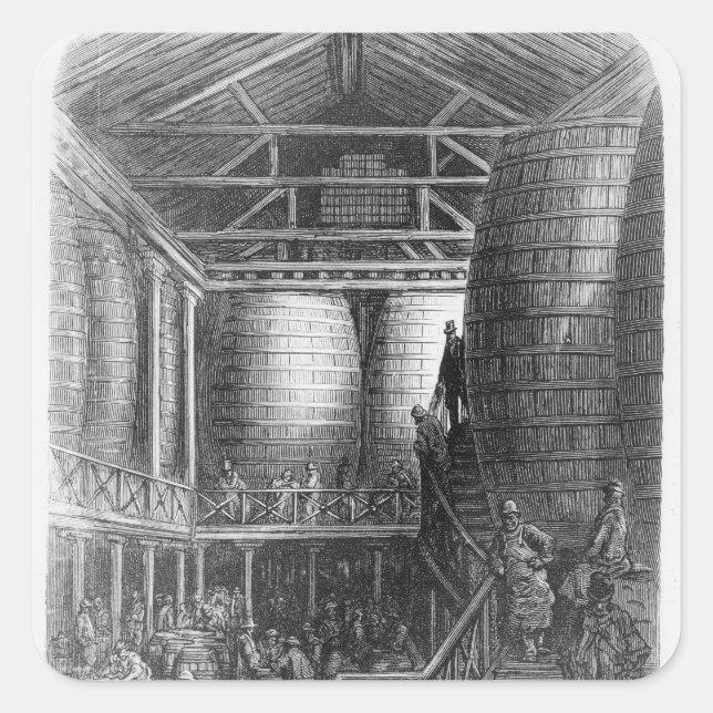 Adesivo Quadrado Barris grandes em cervejaria (Frente)