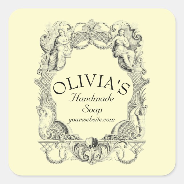 Adesivo Quadrado Barroco Rococó Cartuche Antiguo (Frente)