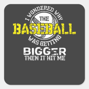 Adesivo Quadrado Baseball - Baseball ficando maior