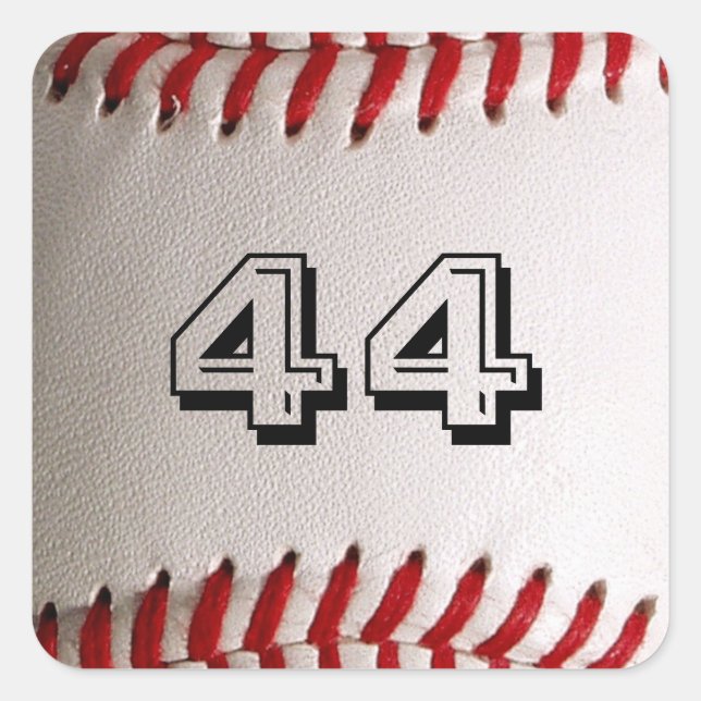 Adesivo Quadrado Baseball com número personalizável (Frente)