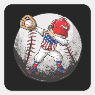 Adesivo Quadrado Baseball Dabbing Boy USA Jersey