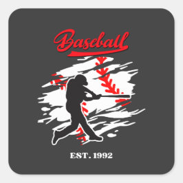 Adesivo Quadrado Baseball Silhouette Graphic Design – EST. 1992