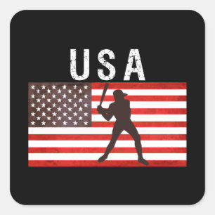 Adesivo Quadrado Baseball USA Flag 2021,tokyo 2020