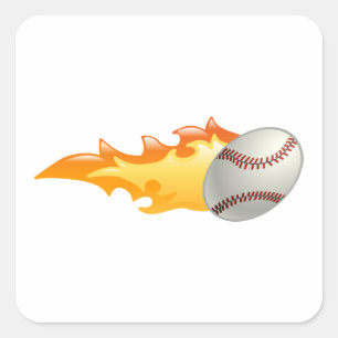 Adesivo Quadrado Basebol Flaming