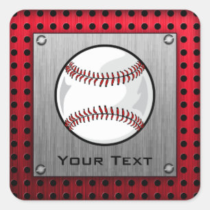 Adesivo Quadrado Basebol; Olhar de alumínio escovado