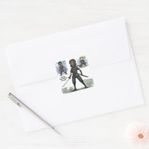 Adesivo Quadrado Bash de Aniversário do Garoto Karate Ninja