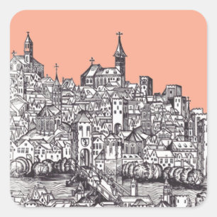 Adesivo Quadrado Basileia cidade no noroeste da Suíça