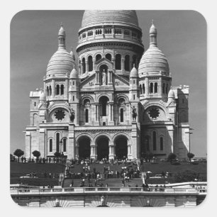 Adesivo Quadrado Basílica Vintage França Paris Sacre Coeur