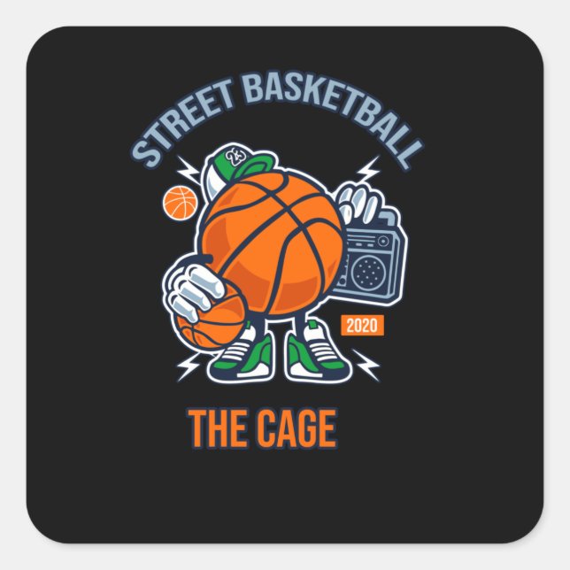 Adesivo Quadrado Basquete de Rua (Frente)