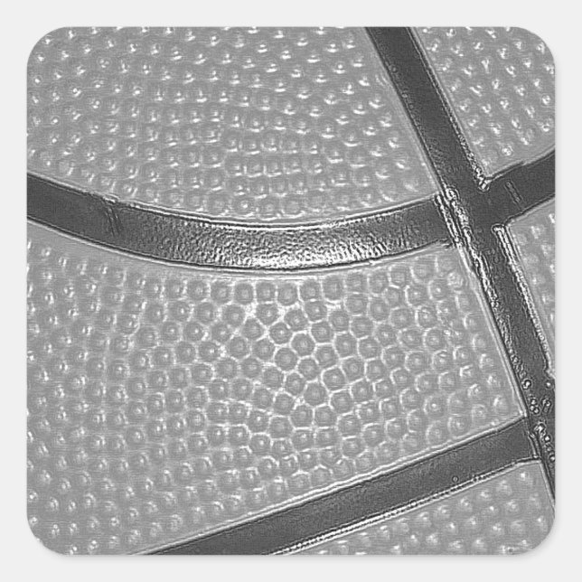 Adesivo Quadrado Basquete preto e branco (Frente)