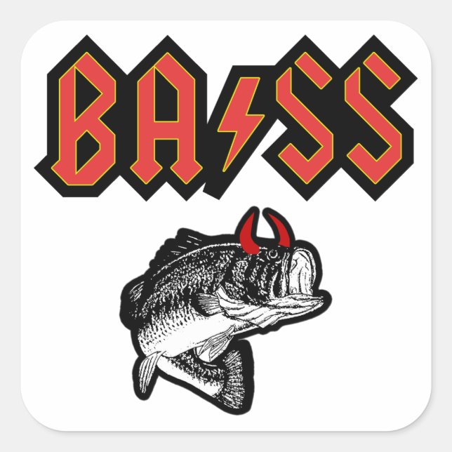 Adesivo Quadrado Bass (Chifres) (Frente)
