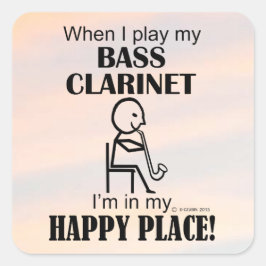 Adesivo Quadrado Bass Clarinet Happy Place Square Sticker
