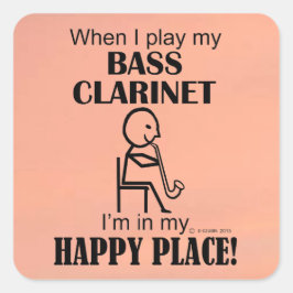 Adesivo Quadrado Bass Clarinet Happy Place Square Sticker