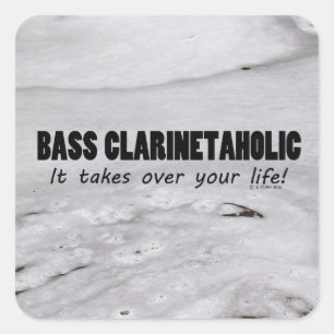 Adesivo Quadrado Bass Clarinetaholic Life Square Sticker