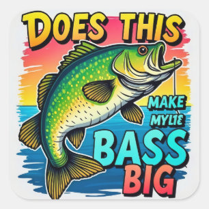 Adesivo Quadrado Bass Fisheries Humor