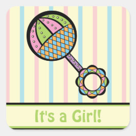 Adesivo Quadrado Bastante Doce Rattle Anunciante