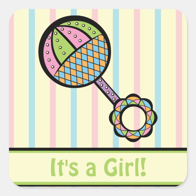 Adesivo Quadrado Bastante Doce Rattle Anunciante (Frente)