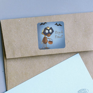 Adesivo Quadrado Bastões mascarados doçura ou travessura do macac