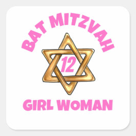 Adesivo Quadrado Bat Mitzvah Classic Round Sticker