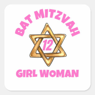 Adesivo Quadrado Bat Mitzvah Classic Round Sticker