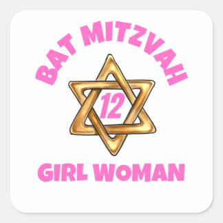 Adesivo Quadrado Bat Mitzvah Classic Round Sticker