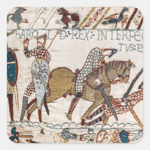 Adesivo Quadrado Batalha de Hastings - Bayeux Tapeçaria Rei Harold