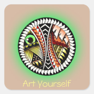 Adesivo Quadrado Batalha de Tatto Drawing