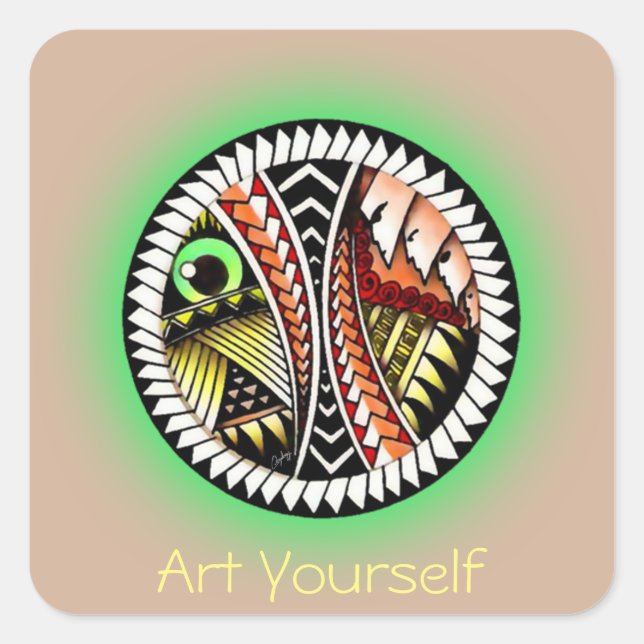 Adesivo Quadrado Batalha de Tatto Drawing (Frente)