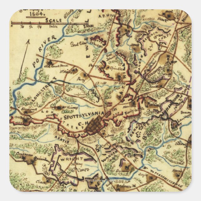 Adesivo Quadrado Batalha do Tribunal da Pensilvânia (Frente)