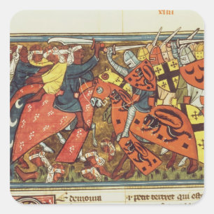 Adesivo Quadrado Batalha entre cruzadores e muçulmanos