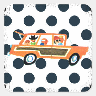 Adesivo Quadrado Batendo a estrada aberta 4