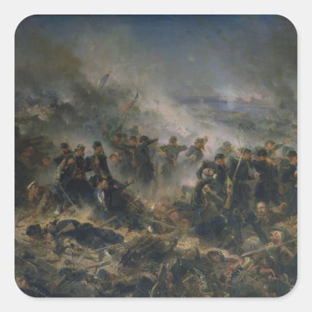 Adesivo Quadrado Bateria de Gervais no cerco de Sebastopol (Frente)