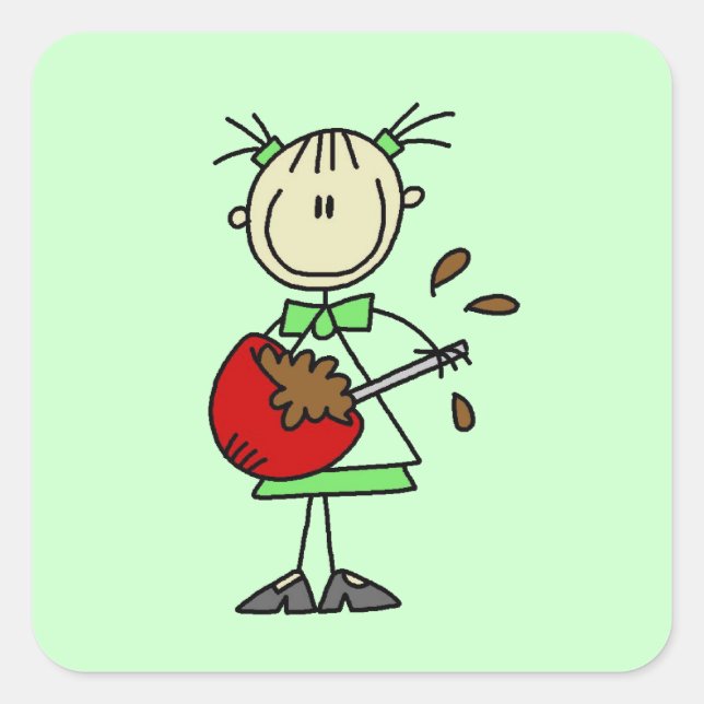 Adesivo Quadrado Bateria de mistura do criador com figura adesiva (Frente)