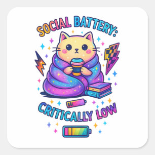 Adesivo Quadrado Bateria social crítica...