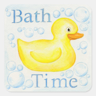 Adesivo Quadrado Bath Time Rubber Ducky Sticker