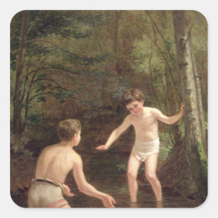 Adesivo Quadrado Bathing Boys, 1873
