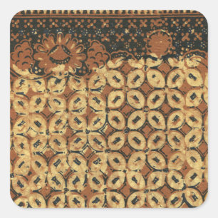 Adesivo Quadrado Batik Earthy Café Bean Elegante Rustic Rugged