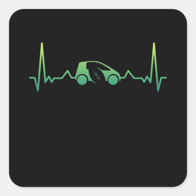 Adesivo Quadrado Batimento Cardíaco De Carro De Veículo Elétrico Cu (Frente)