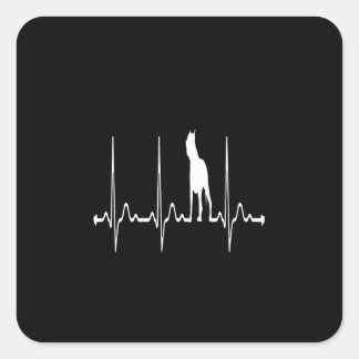 Adesivo Quadrado batimento cardíaco do cão Pitbull