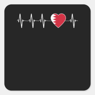 Adesivo Quadrado Batimento de Coração Bahrein Adoro Orgulho de Cora