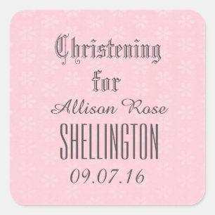 Adesivo Quadrado Batismo para as flores minúsculas V04 do ROSA da